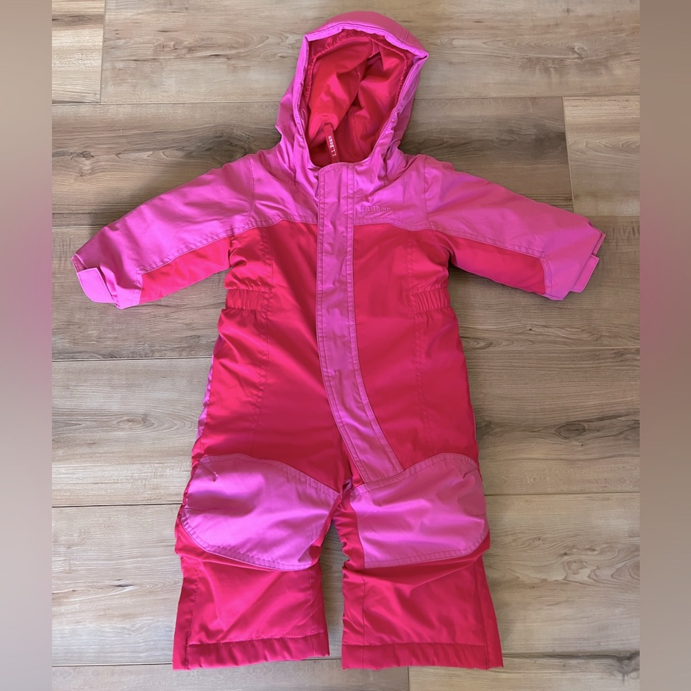 LL Bean Pink Snowsuit Size:6-12months
